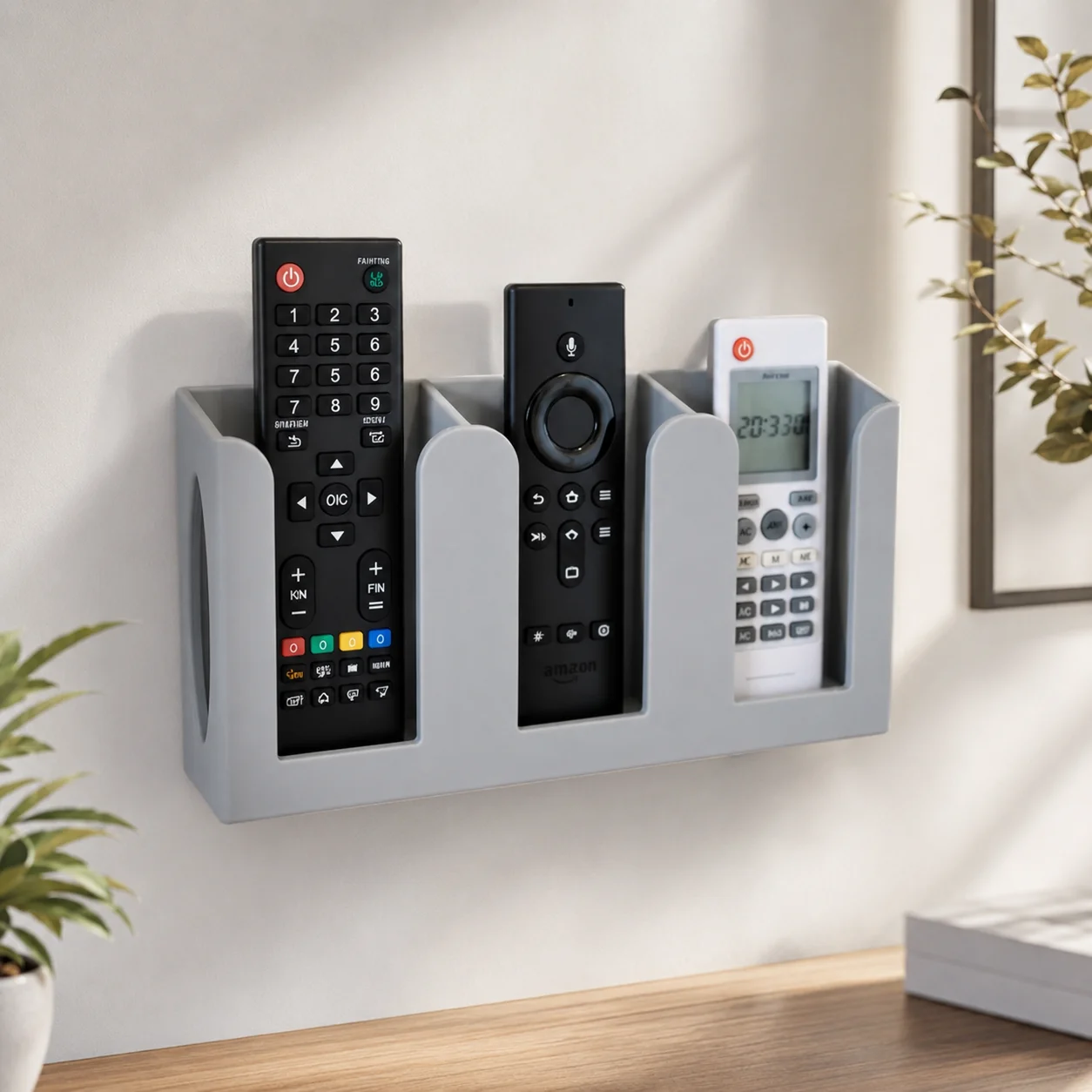 Soporte de pared para 3 mandos a distancia