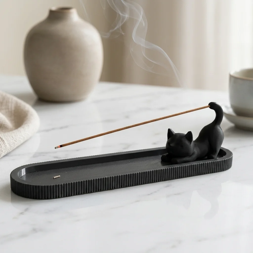 Quemador de incienso con forma de gato