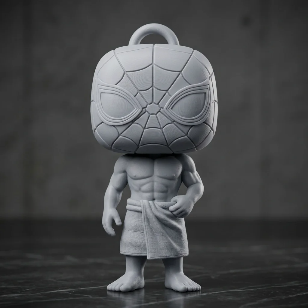 Llavero 3D de Spider-Man en toalla